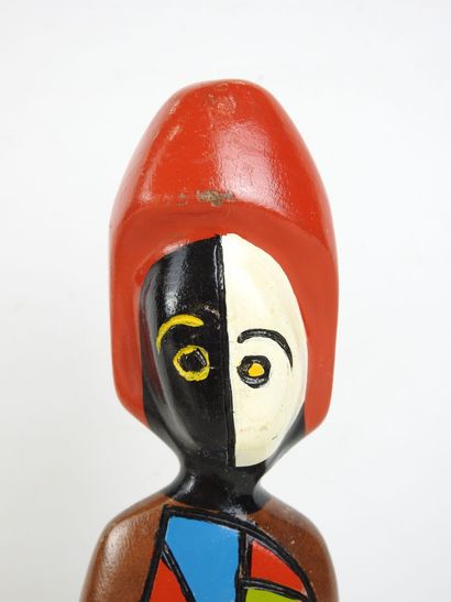 Frank CORONADO (1955): Painted wooden figure....