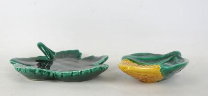 VALLAURIS: Two earthenware voids depicting...