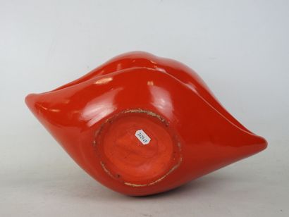 VASE in red glazed earthenware imitating...