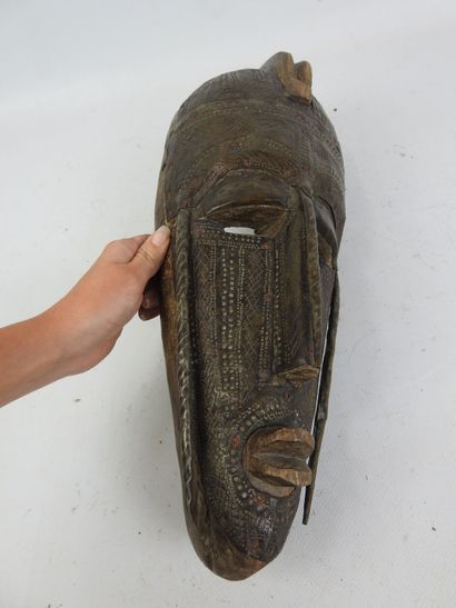 MALI MARKA mask with face covered in brass...