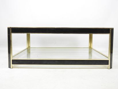 Gilded brass and black painted square LOW...
