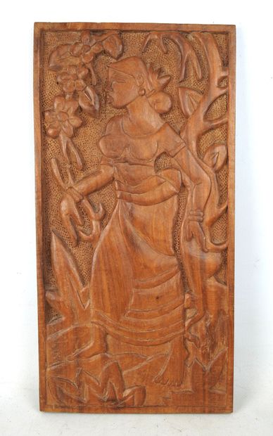 B. LOKUGE (20th): African woman. Carved wood...