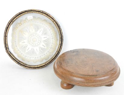 DESSOUS de PLAT circulaire en osier et dentelle...