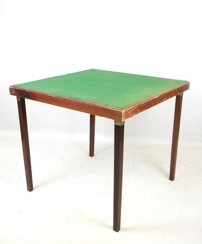 Modern BRIDGE TABLE with green felt top and...