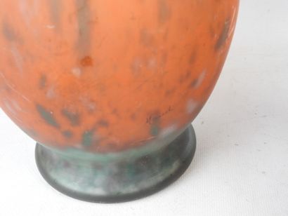 MAUD: Two baluster-shaped vases in marbled...