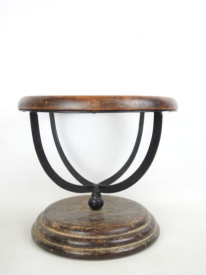 GLOBE SUPPORT in wood and black lacquered...
