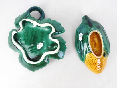 VALLAURIS: Two earthenware voids depicting...