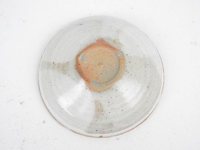 SMALL white enameled stoneware bonbonnière...