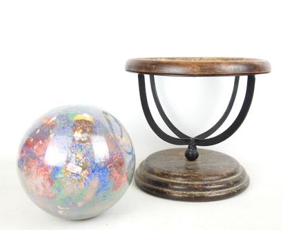 GLOBE SUPPORT in wood and black lacquered...