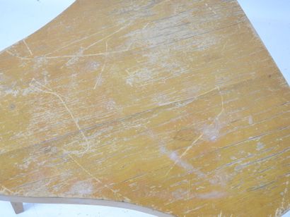 LOW TABLE in beech, the three-lobed top resting...