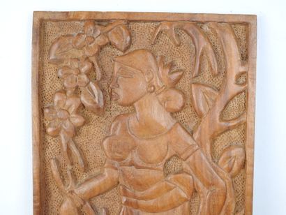 B. LOKUGE (20th): African woman. Carved wood...