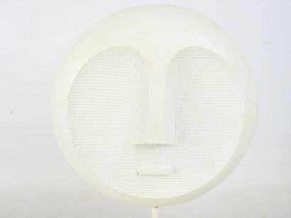 FACE sculpted from a block of plaster. Signed...