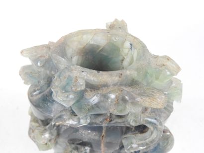 CHINA: Blue hardstone vase decorated with...