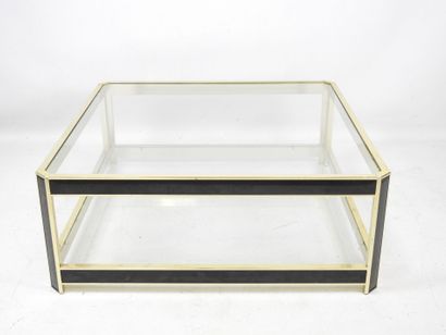 Gilded brass and black painted square LOW...