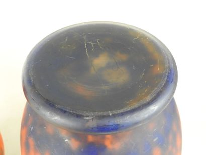 MAUD: Two baluster-shaped vases in marbled...
