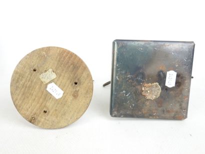 Two wrought-iron spiral BOUGEOIRS, one with...