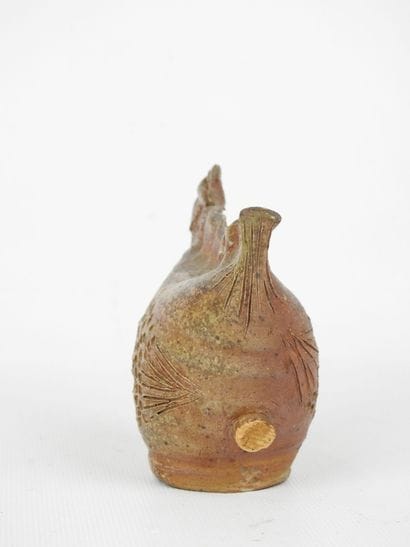 Brown glazed stoneware FLOWER PICTURE in...