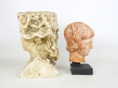 DOUBLE FACE in sand patina ceramic, with...
