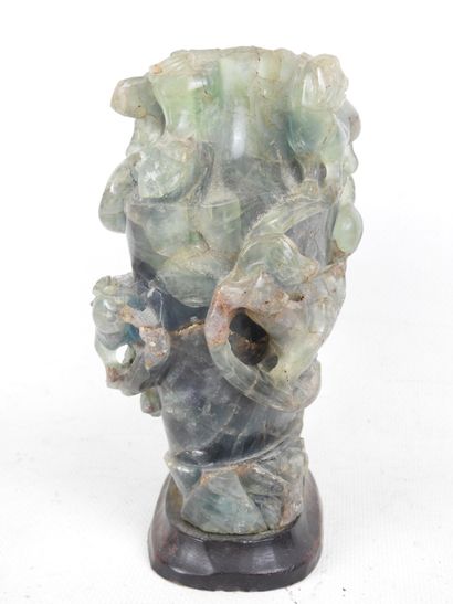 CHINA: Blue hardstone vase decorated with...
