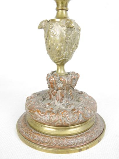 Bronze and copper CUP with yellow and red...