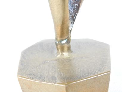 J.P. RAMEL : Female nude, bronze with gilded...