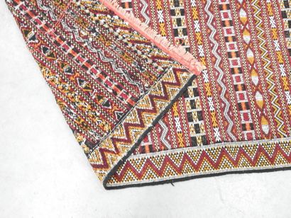 MOROCCO: Woven wool wedding carpet in orange,...