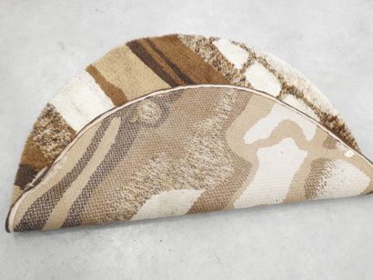 TEPPICH SIEGEL: Round wool rug with brown...