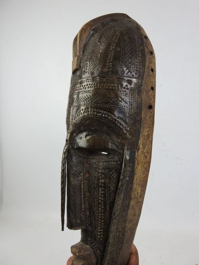 MALI MARKA mask with face covered in brass...
