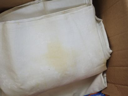 A CARTON of sheets including an embroidered...