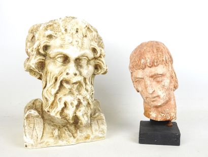 DOUBLE FACE in sand patina ceramic, with...