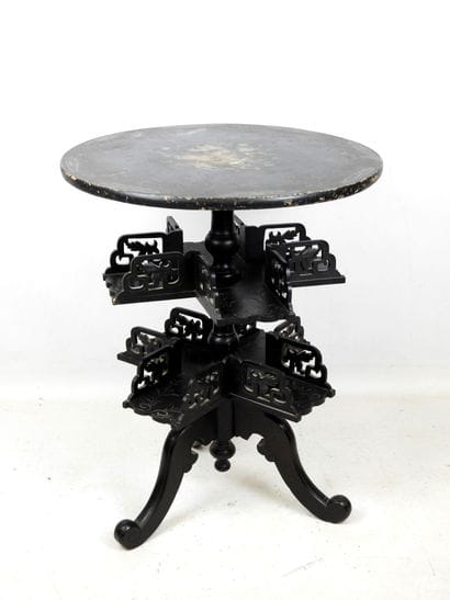 GUERIDON - Circular bookcase in blackened...