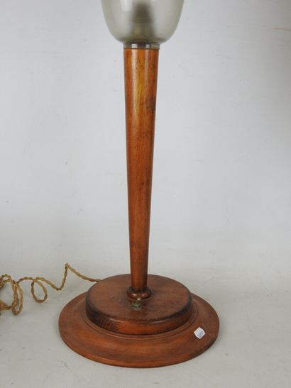 MAZDA, in the style of : Table lamp in walnut...