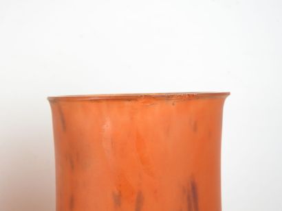 MAUD: Two baluster-shaped vases in marbled...