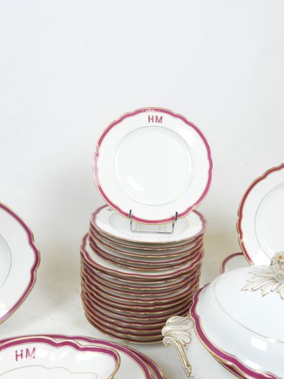 PARIS: Porcelain dinner service decorated...