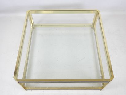 Gilded brass and black painted square LOW...