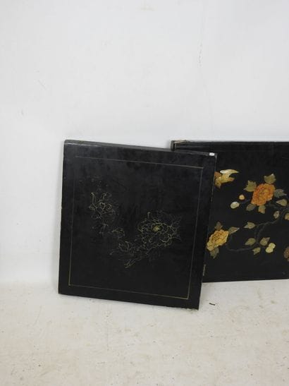CHINA: Two pairs of lacquer and hardstone...
