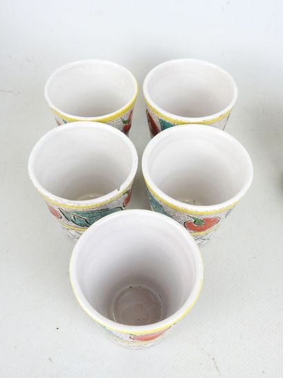 Glazed earthenware orangeade set with incised...