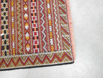 MOROCCO: Woven wool wedding carpet in orange,...
