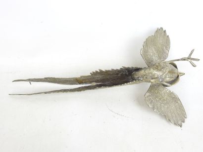 PAIR of FAISANS venerated in combat in silver-plated...