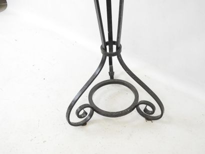 LAMP STAND in wrought iron resting on a tripod...