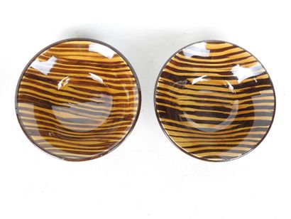 SARREGUEMINES: Pair of earthenware dishes...