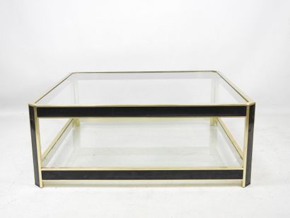 Gilded brass and black painted square LOW...