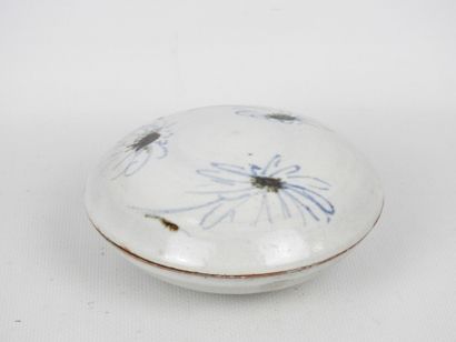 SMALL white enameled stoneware bonbonnière...