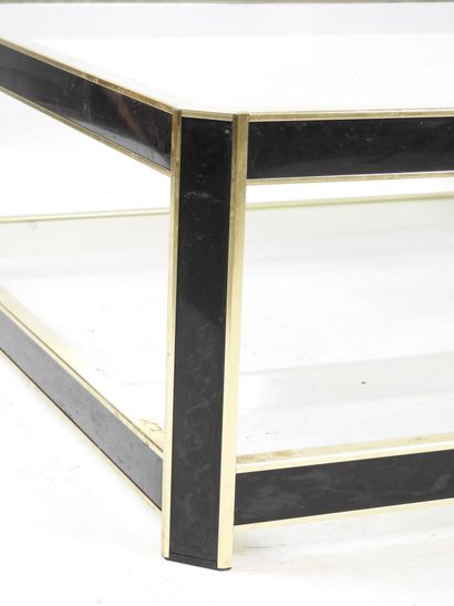 Gilded brass and black painted square LOW...