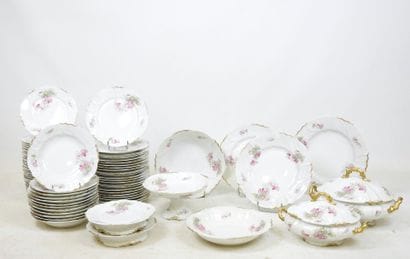 LIMOGES: Part of a porcelain dinner service...
