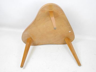 LOW TABLE in beech, the three-lobed top resting...