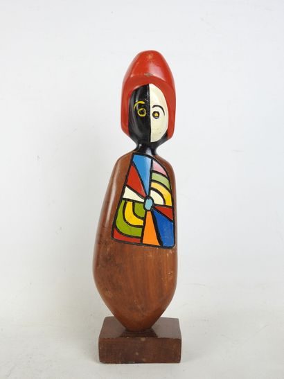 Frank CORONADO (1955): Painted wooden figure....