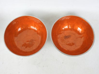 SARREGUEMINES: Pair of earthenware dishes...