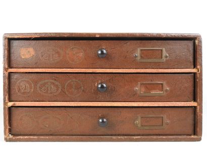 THIRIEZ & CARTIER BRESSON: Three-drawer haberdashery...