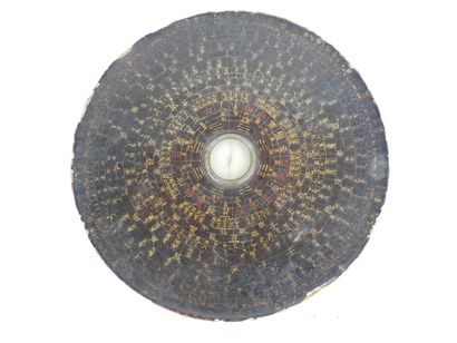 CHINA: Three brown lacquered wood compasses...